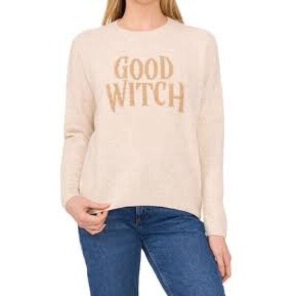 Vince Camuto Long-Sleeve Pullover Sweater Good Witch Wicked Medium - Picture 1 of 6